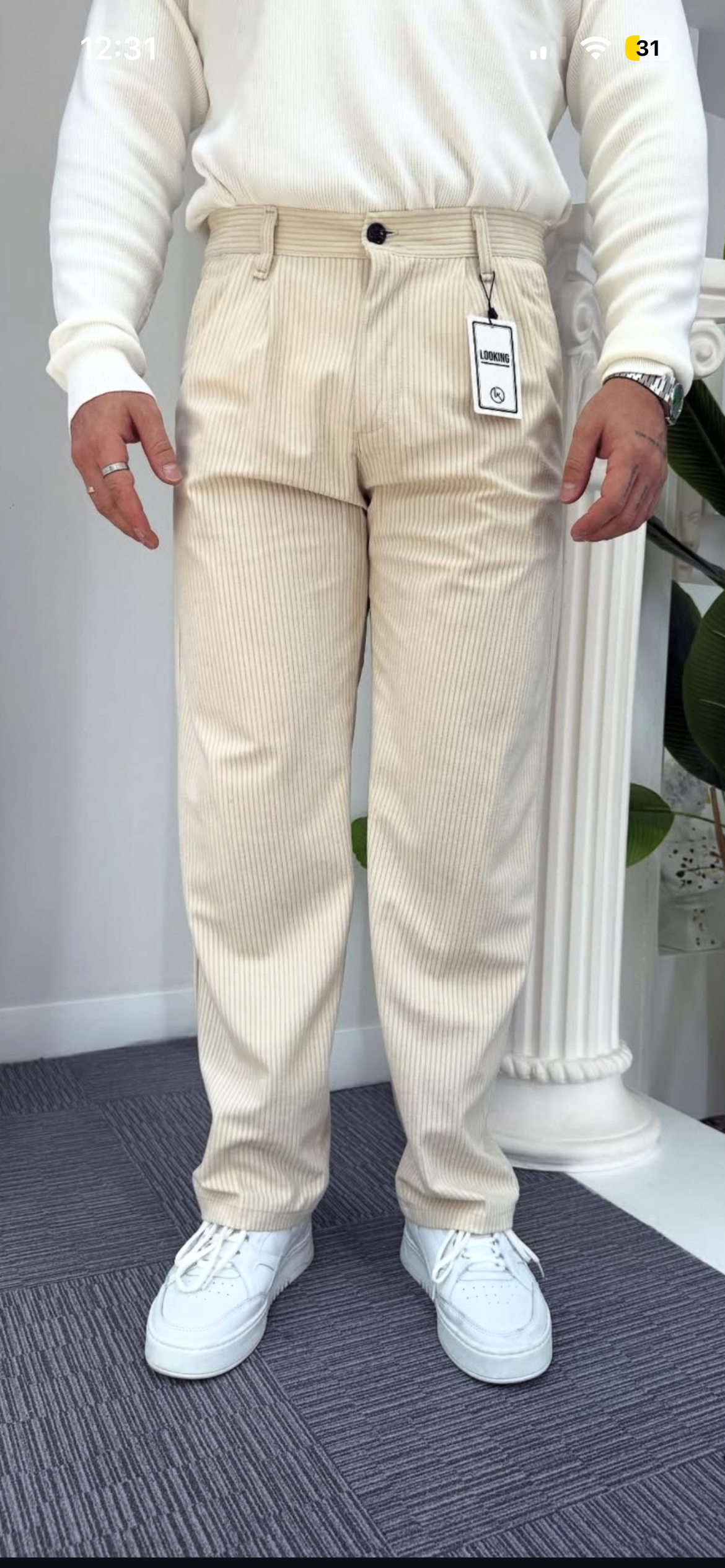 Pantalon baggy velour
